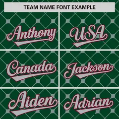 Green Crimson-Gray Plaid Authentic Baseball Jersey 3