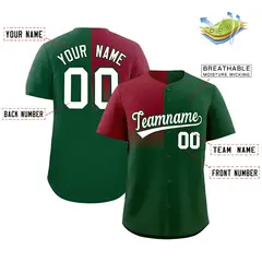 Green Crimson Half Gradient Authentic Baseball Jersey 2