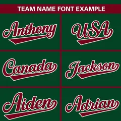 Green Crimson-White Color Block Authentic Baseball Jersey 5