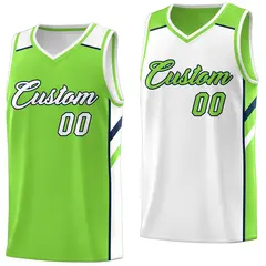 Green Double Side Tops Training Basketball Jersey