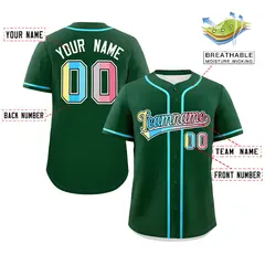 Green Genderflux Pride Month Classic Baseball Jersey 2