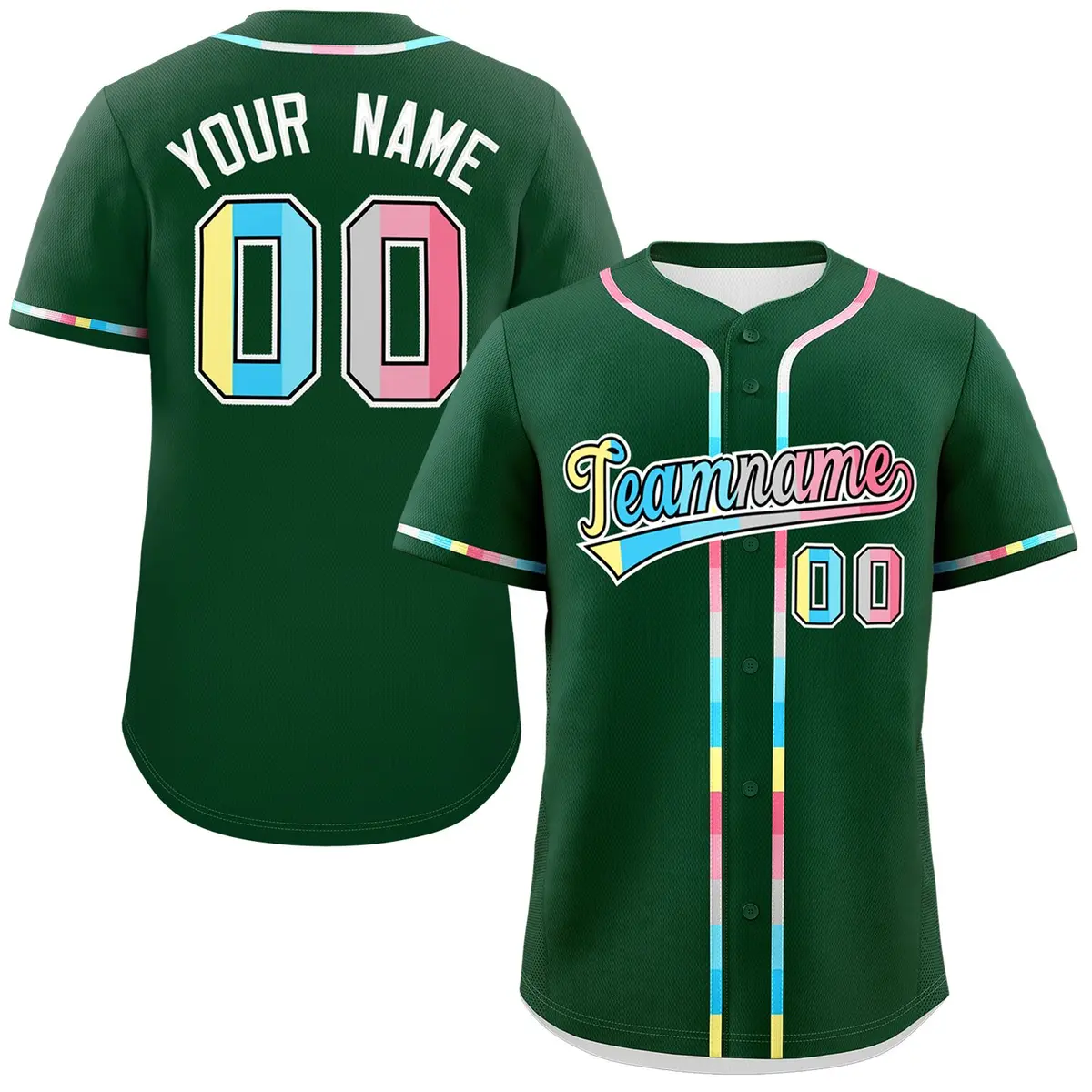 Green Genderflux Pride Month Classic Baseball Jersey