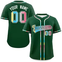 Green Genderflux Pride Month Classic Baseball Jersey 1