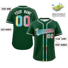 Green Genderflux Pride Month Classic Baseball Jersey 2