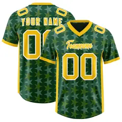Green Gold All Star Graffiti Pattern Football Jersey 1