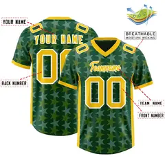 Green Gold All Star Graffiti Pattern Football Jersey 2