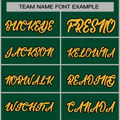 Green Gold-Black Classic Varsity Full-Snap Letterman Jacket 3