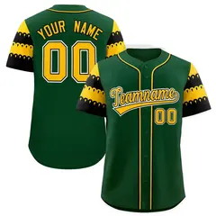 Green Gold Black Sleeve Flag Lace Baseball Jersey 1