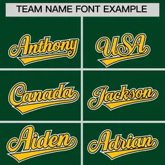 Green Gold Black Sleeve Flag Lace Baseball Jersey 3
