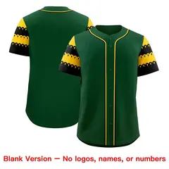 Green Gold Black Sleeve Flag Lace Baseball Jersey 7