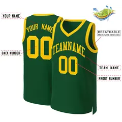 Green Gold Classic Basketball Jersey 1