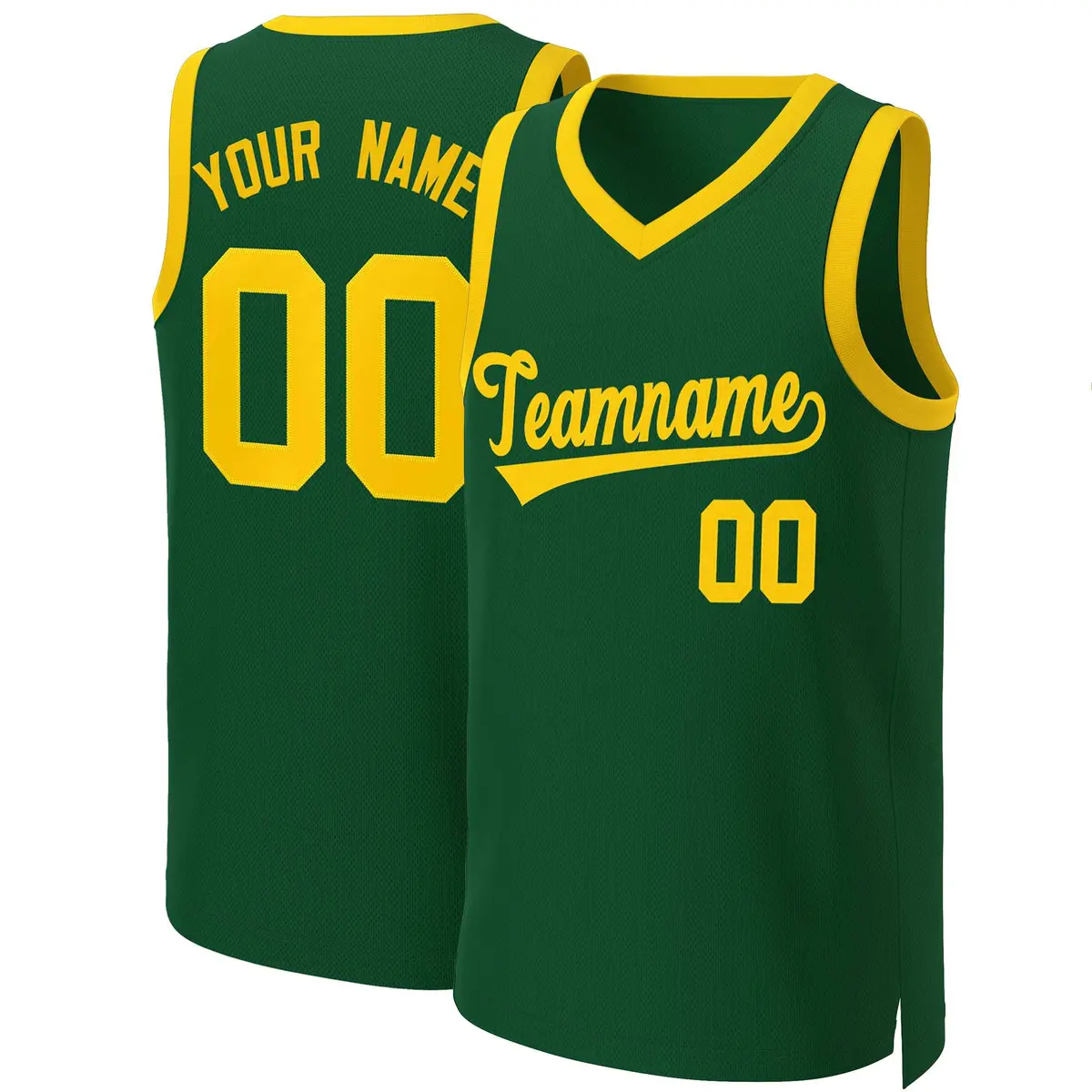 Green Gold Classic Basketball Jersey