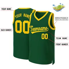 Green Gold Classic Basketball Jersey 2
