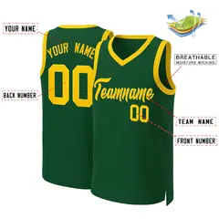 Green Gold Classic Basketball Jersey 2