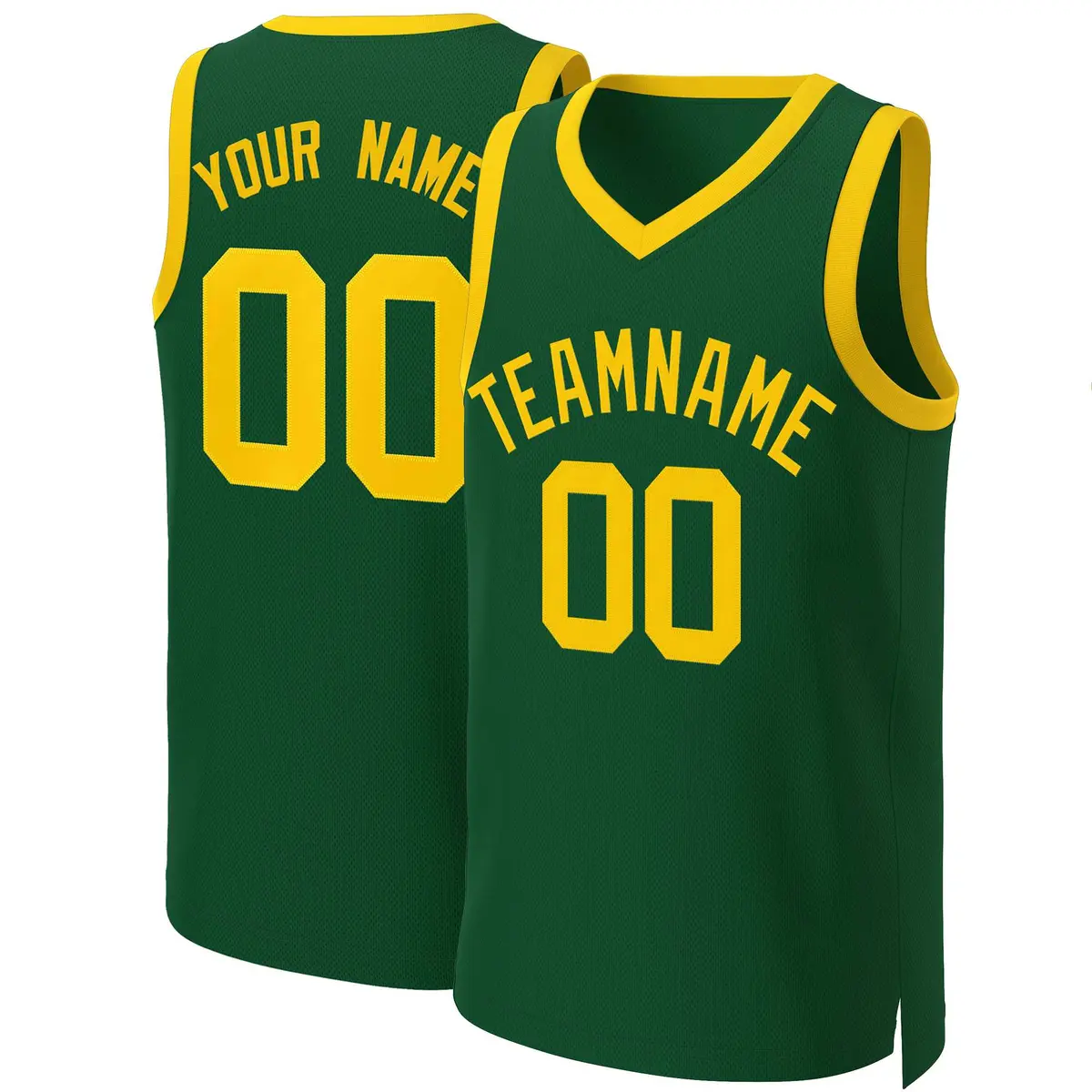 Green Gold Classic Basketball Jersey