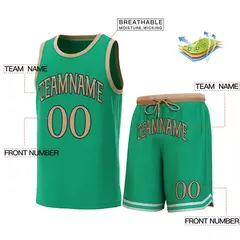 Green Gold Classic Sets Basketball Jersey 2
