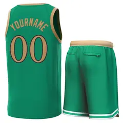 Green Gold Classic Sets Basketball Jersey 3