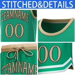 Green Gold Classic Sets Basketball Jersey 6