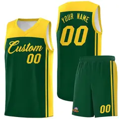 Green Gold Classic Sets Basketball Jersey 1