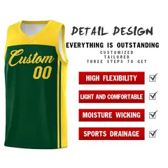 Green Gold Classic Sets Basketball Jersey 2
