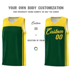 Green Gold Classic Sets Basketball Jersey 3
