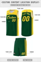 Green Gold Classic Sets Basketball Jersey 5