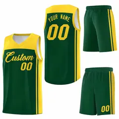 Green Gold Classic Sets Basketball Jersey 6