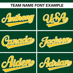 Green Gold Flame Graffiti Authentic Baseball Jersey 3