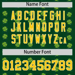 Green Gold Four Leaf Clover Pattern St. Patrick's Day Baseball Jersey 4
