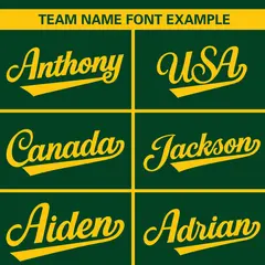 Green Gold Full Button Classic Baseball Jersey 3