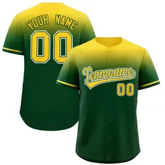 Green Gold Gradient Authentic Baseball Jersey 1