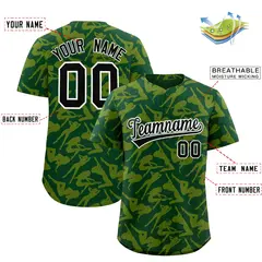 Green Gold Graffiti Pattern Authentic Baseball Jersey 2