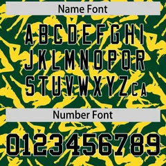 Green Gold Graffiti Pattern Authentic Baseball Jersey 4