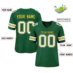 Green Gold-Green Classic Style Authentic Football Jersey 2