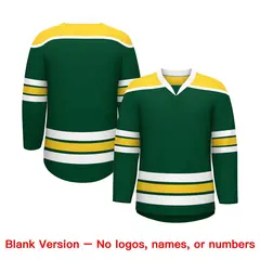 Green Gold Ice Cream Helmet Pattern Hockey Jersey 7