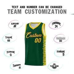 Green Gold Indians Pattern Basketball Uniform Jersey 4