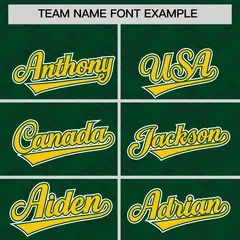 Green Gold L Pattern Varsity Raglan Letterman Jacket 3