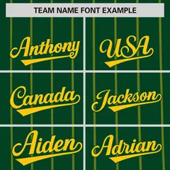 Green Gold Pinstripe Two-tone Side Authentic Baseball Jersey 3