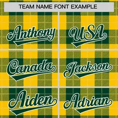 Green Gold Plaid Authentic Baseball Jersey 3