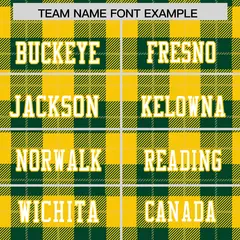 Green Gold Plaid Pattern Authentic Football Jersey 3