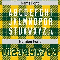 Green Gold Plaid Pattern Authentic Football Jersey 4