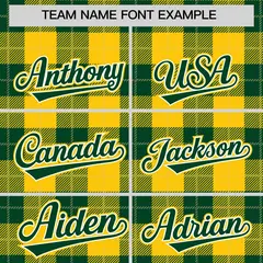 Green Gold Plaid Varsity Letterman Baseball Jacket 3