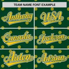 Green Gold Polka Dot Graffiti Authentic Baseball Jersey 3