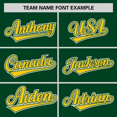 Green Gold Raglan Round-Neck Hockey Jersey 3