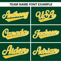 Green Gold Raglan Side Spot Pullover Baseball Jersey 3