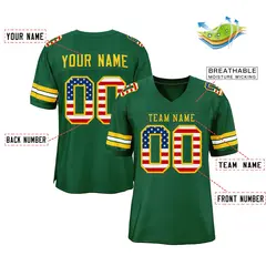 Green Gold-Red Classic Style Authentic Football Jersey 2