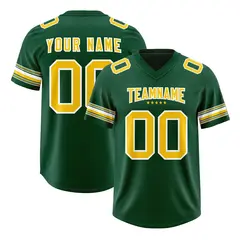 Green Gold Retro Sleeve Line Authentic Football Jersey