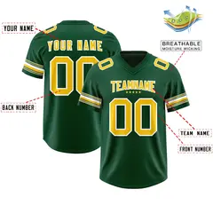 Green Gold Retro Sleeve Line Authentic Football Jersey 2
