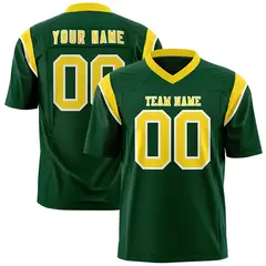 Green Gold Shoulder Cut Two-Tone Flag Football Jersey 1