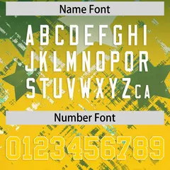 Green Gold Star Gradient Flag Football Jersey 4
